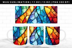 Stained Glass 11oz, 15oz Mug Sublimation | Mug Wrap PNG Product Image 1