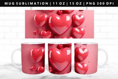 Puff Heart 11oz, 15oz Mug Sublimation | Mug Wrap PNG Product Image 1