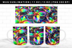 Flower 11oz, 15oz Mug Sublimation | Mug Wrap PNG Product Image 1