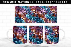 Sequin 11oz, 15oz Mug Sublimation | Mug Wrap PNG Product Image 1
