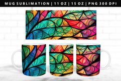Stained Glass 11oz, 15oz Mug Sublimation | Mug Wrap PNG Product Image 1