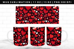 Heart 11oz, 15oz Mug Sublimation | Mug Wrap PNG Product Image 1