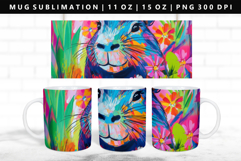 Capybara 11oz, 15oz Mug Sublimation | Mug Wrap PNG Product Image 1