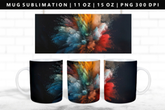 Rainbow 11oz, 15oz Mug Sublimation | Mug Wrap PNG Product Image 1