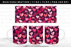 Heart 11oz, 15oz Mug Sublimation | Mug Wrap PNG Product Image 1