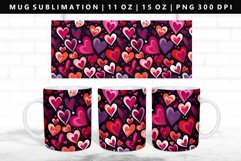 Heart 11oz, 15oz Mug Sublimation | Mug Wrap PNG Product Image 1