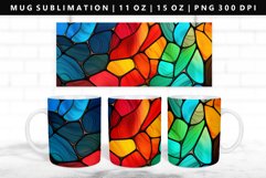 Stained Glass 11oz, 15oz Mug Sublimation | Mug Wrap PNG Product Image 1