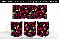 Heart 11oz, 15oz Mug Sublimation | Mug Wrap PNG Product Image 1