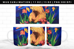 Capybara 11oz, 15oz Mug Sublimation | Mug Wrap PNG Product Image 1