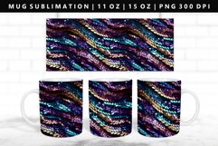 Sequin 11oz, 15oz Mug Sublimation | Mug Wrap PNG Product Image 1