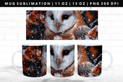 Owl 11oz, 15oz Mug Sublimation | Mug Wrap PNG Product Image 1