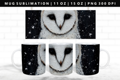 Owl 11oz, 15oz Mug Sublimation | Mug Wrap PNG Product Image 1
