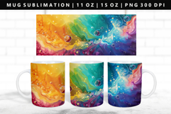 Rainbow 11oz, 15oz Mug Sublimation | Mug Wrap PNG Product Image 1