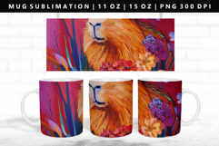 Capybara 11oz, 15oz Mug Sublimation | Mug Wrap PNG Product Image 1
