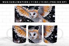 Owl 11oz, 15oz Mug Sublimation | Mug Wrap PNG Product Image 1