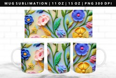 Flower 11oz, 15oz Mug Sublimation | Mug Wrap PNG Product Image 1