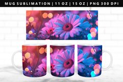 Flower 11oz, 15oz Mug Sublimation | Mug Wrap PNG Product Image 1