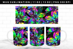 Flower 11oz, 15oz Mug Sublimation | Mug Wrap PNG Product Image 1