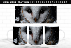Owl 11oz, 15oz Mug Sublimation | Mug Wrap PNG Product Image 1