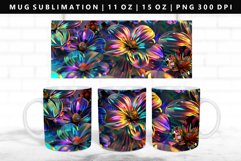 Flower 11oz, 15oz Mug Sublimation | Mug Wrap PNG Product Image 1