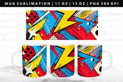 Retro Pop Art 11oz, 15oz Mug Sublimation | Mug Wrap PNG Product Image 1
