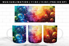 Rainbow 11oz, 15oz Mug Sublimation | Mug Wrap PNG Product Image 1