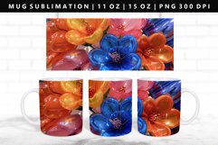 Flower 11oz, 15oz Mug Sublimation | Mug Wrap PNG Product Image 1