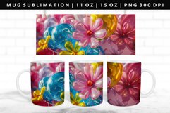 Flower 11oz, 15oz Mug Sublimation | Mug Wrap PNG Product Image 1