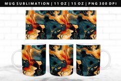Alcohol Ink 11oz, 15oz Mug Sublimation | Mug Wrap PNG Product Image 1