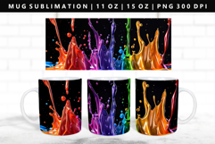 Rainbow 11oz, 15oz Mug Sublimation | Mug Wrap PNG Product Image 1