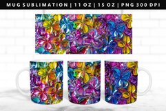 Flower 11oz, 15oz Mug Sublimation | Mug Wrap PNG Product Image 1