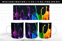 Rainbow 11oz, 15oz Mug Sublimation | Mug Wrap PNG Product Image 1