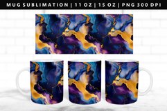 Alcohol Ink 11oz, 15oz Mug Sublimation | Mug Wrap PNG Product Image 1