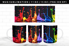 Rainbow 11oz, 15oz Mug Sublimation | Mug Wrap PNG Product Image 1