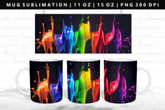Rainbow 11oz, 15oz Mug Sublimation | Mug Wrap PNG Product Image 1