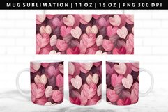 Heart 11oz, 15oz Mug Sublimation | Mug Wrap PNG Product Image 1