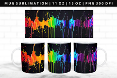Rainbow 11oz, 15oz Mug Sublimation | Mug Wrap PNG Product Image 1