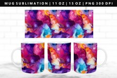Alcohol Ink 11oz, 15oz Mug Sublimation | Mug Wrap PNG Product Image 1