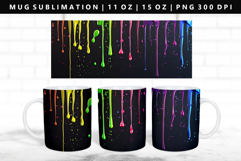 Rainbow 11oz, 15oz Mug Sublimation | Mug Wrap PNG Product Image 1