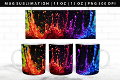 Rainbow 11oz, 15oz Mug Sublimation | Mug Wrap PNG Product Image 1
