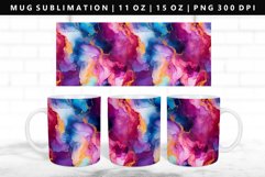Alcohol Ink 11oz, 15oz Mug Sublimation | Mug Wrap PNG Product Image 1