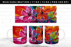 Flower 11oz, 15oz Mug Sublimation | Mug Wrap PNG Product Image 1