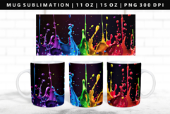 Rainbow 11oz, 15oz Mug Sublimation | Mug Wrap PNG Product Image 1
