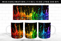 Rainbow 11oz, 15oz Mug Sublimation | Mug Wrap PNG Product Image 1