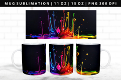 Rainbow 11oz, 15oz Mug Sublimation | Mug Wrap PNG Product Image 1