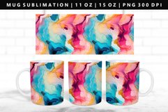 Alcohol Ink 11oz, 15oz Mug Sublimation | Mug Wrap PNG Product Image 1