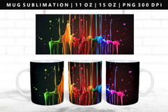 Rainbow 11oz, 15oz Mug Sublimation | Mug Wrap PNG Product Image 1
