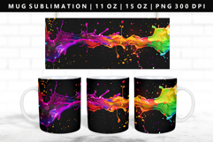 Rainbow 11oz, 15oz Mug Sublimation | Mug Wrap PNG Product Image 1