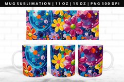 Flower 11oz, 15oz Mug Sublimation | Mug Wrap PNG Product Image 1