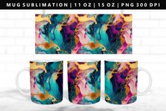 Alcohol Ink 11oz, 15oz Mug Sublimation | Mug Wrap PNG Product Image 1